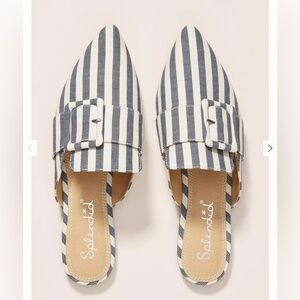 Splendid Sincerity Navy & Cream Striped Mules for Anthropologie NWOT Size 8.5